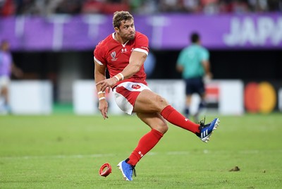 131019 - Wales v Uruguay - Rugby World Cup - Pool D - Leigh Halfpenny of Wales kicks the conversion