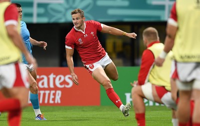 131019 - Wales v Uruguay - Rugby World Cup - Pool D - Hallam Amos of Wales scores a try which was disallowed