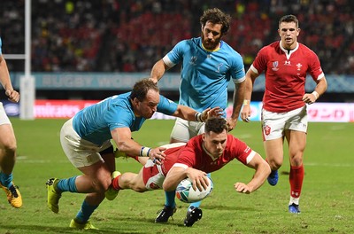 131019 - Wales v Uruguay - Rugby World Cup - Pool D - Tomos Williams of Wales scores a try