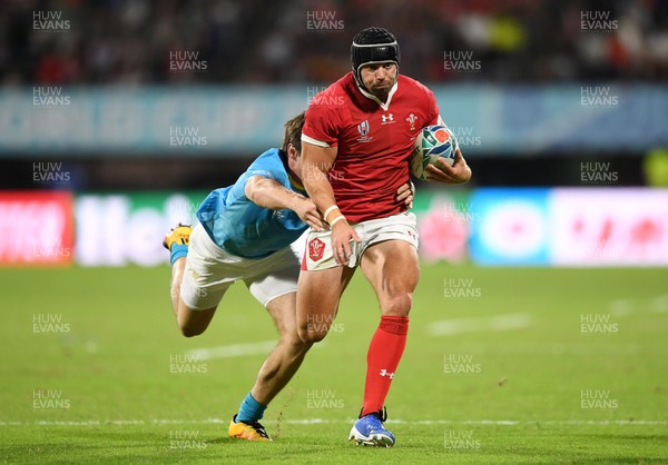131019 - Wales v Uruguay - Rugby World Cup - Pool D - Leigh Halfpenny of Wales is tackled by Tomas Inciarte of Uruguay