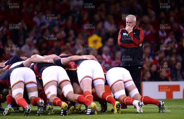 200915 - Wales v Uruguay - Rugby World Cup 2015 -Wales coach Warren Gatland