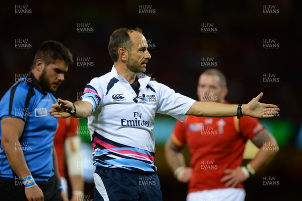 200915 - Wales v Uruguay - Rugby World Cup 2015 -Referee Romain Poite