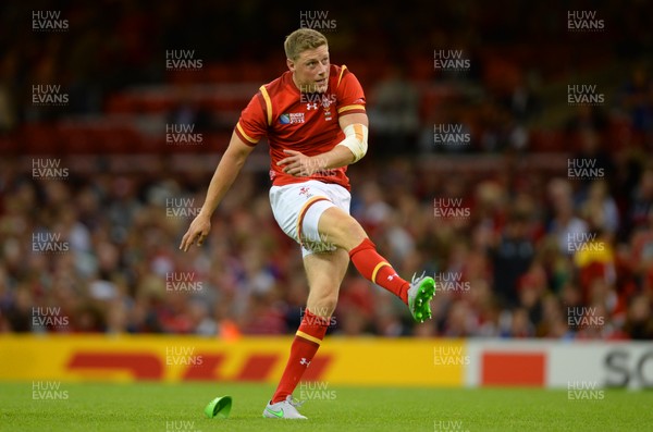 200915 - Wales v Uruguay - Rugby World Cup 2015 -Rhys Priestland of Wales kicks at goal