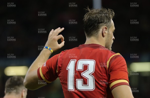 200915 - Wales v Uruguay, Rugby World Cup 2015 - Cory Allen of Wales after scoring his third try