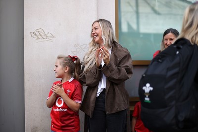 260926 - Wales Women v USA Women - Vodafone Wales WXV Series - Fans welcome the team to the stadium