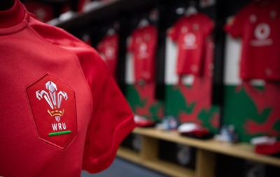 260926 Wales v USA, Vodafone Wales WXV Series -  A general view of Wales match jerseys in the changing room ahead of the match