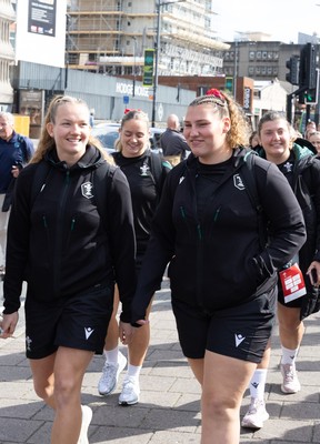 260926 Wales v USA, Vodafone Wales WXV Series -  The Wales squad make their way to the stadium from the hotel