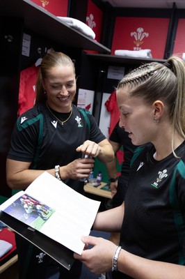 260926 Wales v USA, Vodafone Wales WXV Series -  Amy Williams of Wales in the changing room