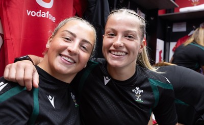 260926 Wales v USA, Vodafone Wales WXV Series -  Molly Reardon and Amy Williams of Wales in the changing room