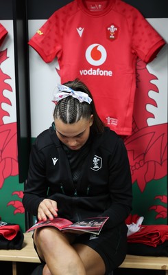 260926 Wales v USA, Vodafone Wales WXV Series -  Bryonie King  of Wales in the changing room