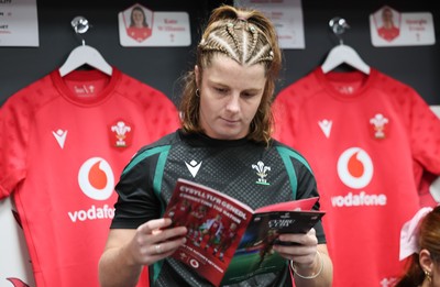 260926 Wales v USA, Vodafone Wales WXV Series -  Kate Williams of Wales in the changing room