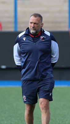 260926 Wales v USA, Vodafone Wales WXV Series - USA assistant coach Jon Humphreys during warm up