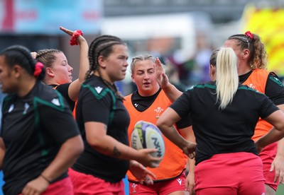 260926 Wales v USA, Vodafone Wales WXV Series - The Wales team during warm up