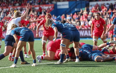260926 Wales v USA, Vodafone Wales WXV Series - Sisilia Tuipulotu of Wales powers over to score try