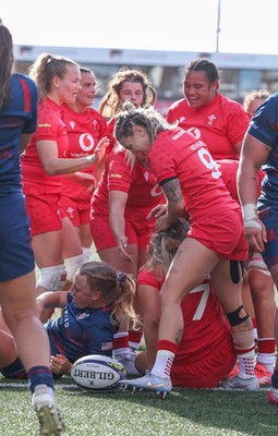 260926 Wales v USA, Vodafone Wales WXV Series - Alex Callender of Wales powers over to score try
