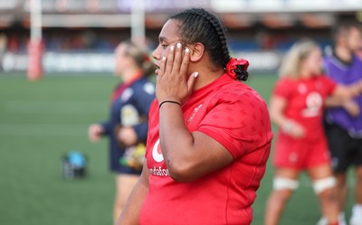 260926 Wales v USA, Vodafone Wales WXV Series - Sisilia Tuipulotu of Wales at the end of the match