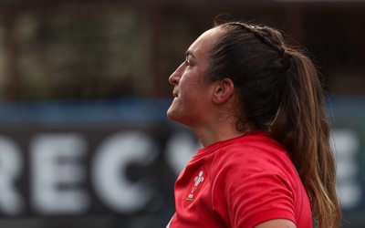 260926 Wales v USA, Vodafone Wales WXV Series - Courtney Keight of Wales at the end of the match