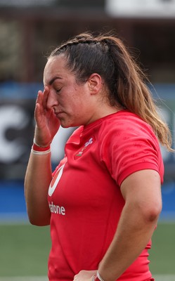 260926 Wales v USA, Vodafone Wales WXV Series - Courtney Keight of Wales at the end of the match