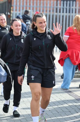 260926 Wales v USA, Vodafone Wales WXV Series - Branwen Metcalfe of Wales walks to the stadium