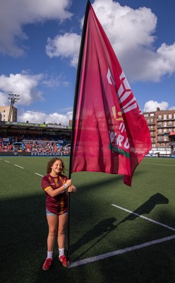 260926 Wales v USA, Vodafone Wales WXV Series - Flag bearers at the stadium