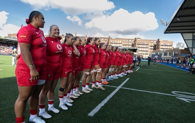 260926 Wales v USA, Vodafone Wales WXV Series - The Wales team line up for the anthems