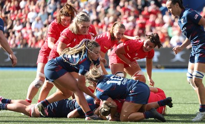 260926 Wales v USA, Vodafone Wales WXV Series - Wales pressure the USA line