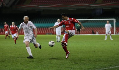 140513 - Wales Veterans v England Veterans, Millennium Stadium, Cardiff - Wales Veterans take on England Veterans at the Millennium Stadium in a charity football match in aid of Prostate Cancer UK