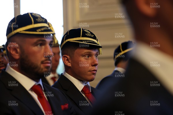 030923 - The Welsh Rugby Teams Welcome Ceremony at the City Hall of Versailles for the 2023 Rugby World Cup - Sam Costelow