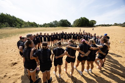 130625 Wales Women Rugby Squad Training at Merthyr Mawr dunes - The Wales Women squad during a training and conditioning session at Merthyr Mawr sand dunes