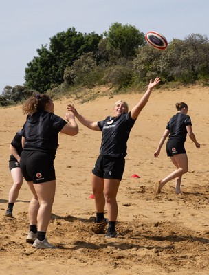 130625 Wales Women Rugby Squad Training at Merthyr Mawr dunes - Molly Reardon during a training and conditioning session at Merthyr Mawr sand dunes