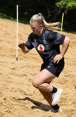 130625 Wales Women Rugby Squad Training at Merthyr Mawr dunes - Seren Lockwood during a training and conditioning session at Merthyr Mawr sand dunes