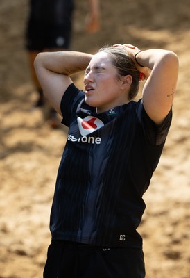130625 Wales Women Rugby Squad Training at Merthyr Mawr dunes - Gwen Crabb during a training and conditioning session at Merthyr Mawr sand dunes