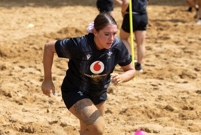 130625 Wales Women Rugby Squad Training at Merthyr Mawr dunes - Georgia Evans during a training and conditioning session at Merthyr Mawr sand dunes