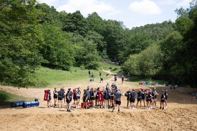 130625 Wales Women Rugby Squad Training at Merthyr Mawr dunes - The Wales Women squad during a training and conditioning session at Merthyr Mawr sand dunes