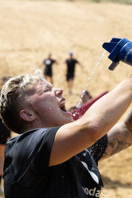 130625 Wales Women Rugby Squad Training at Merthyr Mawr dunes - Donna Rose during a training and conditioning session at Merthyr Mawr sand dunes