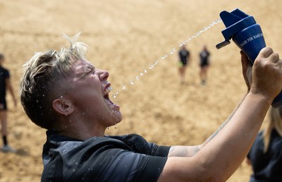 130625 Wales Women Rugby Squad Training at Merthyr Mawr dunes - Donna Rose during a training and conditioning session at Merthyr Mawr sand dunes