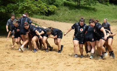 130625 Wales Women Rugby Squad Training at Merthyr Mawr dunes - The Wales Women squad during a training and conditioning session at Merthyr Mawr sand dunes