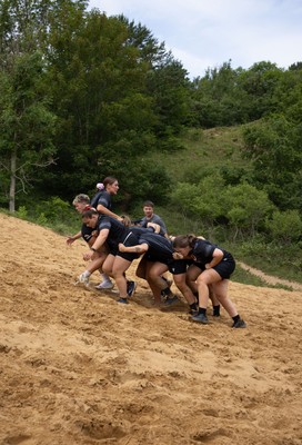 130625 Wales Women Rugby Squad Training at Merthyr Mawr dunes - The Wales Women squad during a training and conditioning session at Merthyr Mawr sand dunes