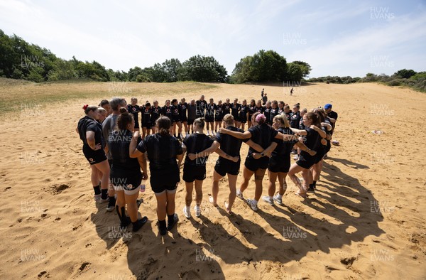 130625 Wales Women Rugby Squad Training at Merthyr Mawr dunes - The Wales Women squad during a training and conditioning session at Merthyr Mawr sand dunes