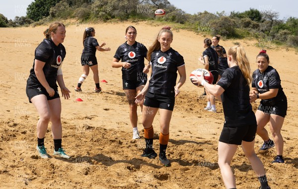 130625 Wales Women Rugby Squad Training at Merthyr Mawr dunes - Hannah Jones during a training and conditioning session at Merthyr Mawr sand dunes