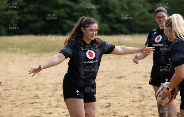 130625 Wales Women Rugby Squad Training at Merthyr Mawr dunes - Gwennan Hopkins during a training and conditioning session at Merthyr Mawr sand dunes