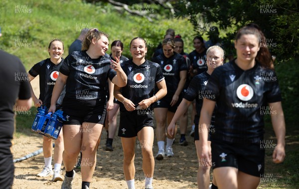 130625 Wales Women Rugby Squad Training at Merthyr Mawr dunes - Gwenllian Pyrs and Jasmine Joyce during a training and conditioning session at Merthyr Mawr sand dunes