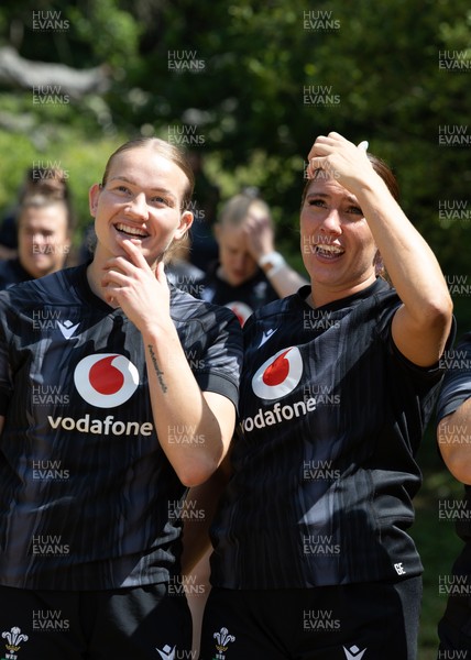 130625 Wales Women Rugby Squad Training at Merthyr Mawr dunes - Carys Cox and Georgia Evans during a training and conditioning session at Merthyr Mawr sand dunes
