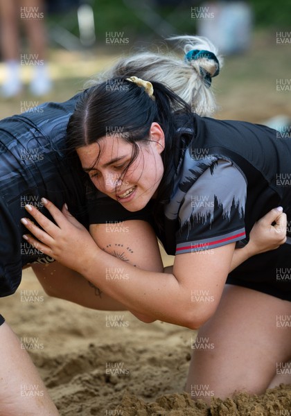 130625 Wales Women Rugby Squad Training at Merthyr Mawr dunes - Lucy Isaac during a training and conditioning session at Merthyr Mawr sand dunes
