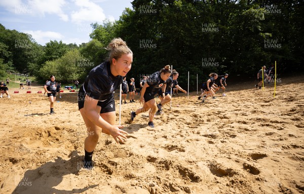 130625 Wales Women Rugby Squad Training at Merthyr Mawr dunes - Katherine Baverstock during a training and conditioning session at Merthyr Mawr sand dunes
