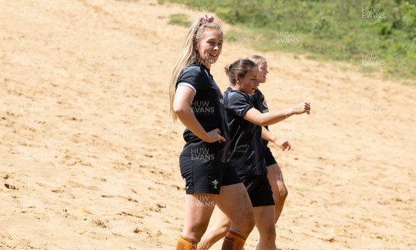 130625 Wales Women Rugby Squad Training at Merthyr Mawr dunes - Hannah Jones during a training and conditioning session at Merthyr Mawr sand dunes
