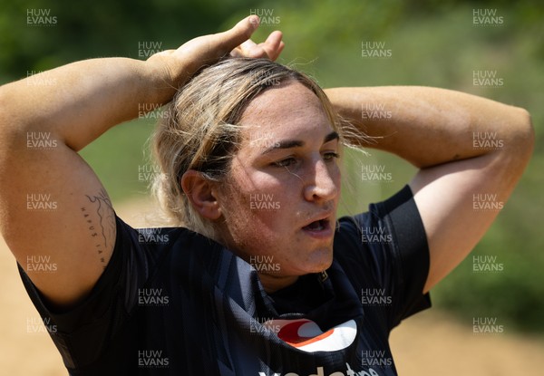 130625 Wales Women Rugby Squad Training at Merthyr Mawr dunes - Courtney Keight during a training and conditioning session at Merthyr Mawr sand dunes