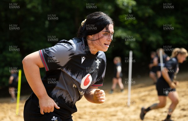 130625 Wales Women Rugby Squad Training at Merthyr Mawr dunes - Lucy Isaac during a training and conditioning session at Merthyr Mawr sand dunes