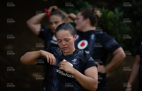 130625 Wales Women Rugby Squad Training at Merthyr Mawr dunes - Meg Davies during a training and conditioning session at Merthyr Mawr sand dunes