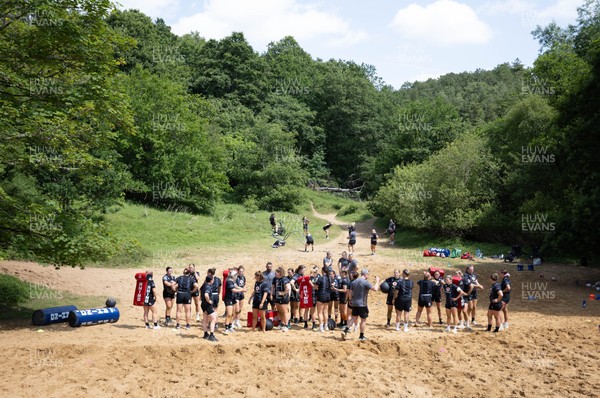 130625 Wales Women Rugby Squad Training at Merthyr Mawr dunes - The Wales Women squad during a training and conditioning session at Merthyr Mawr sand dunes